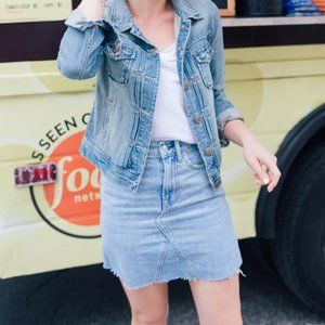 Everlane Deconstructed Mini Denim Skirt